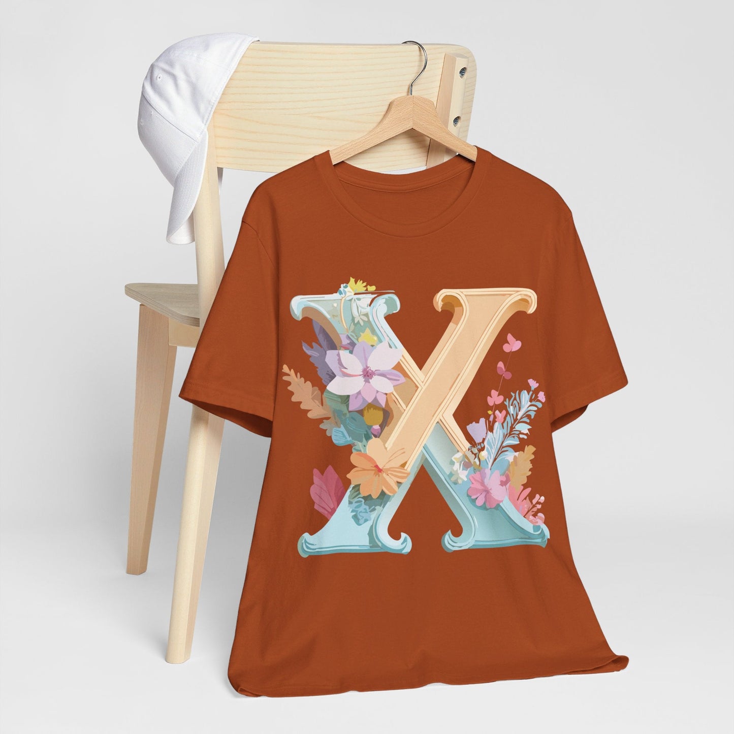Letter X Shirt Graphic Tee Unisex Vintage Inspired Artwork By Adelpha Premium Comfort