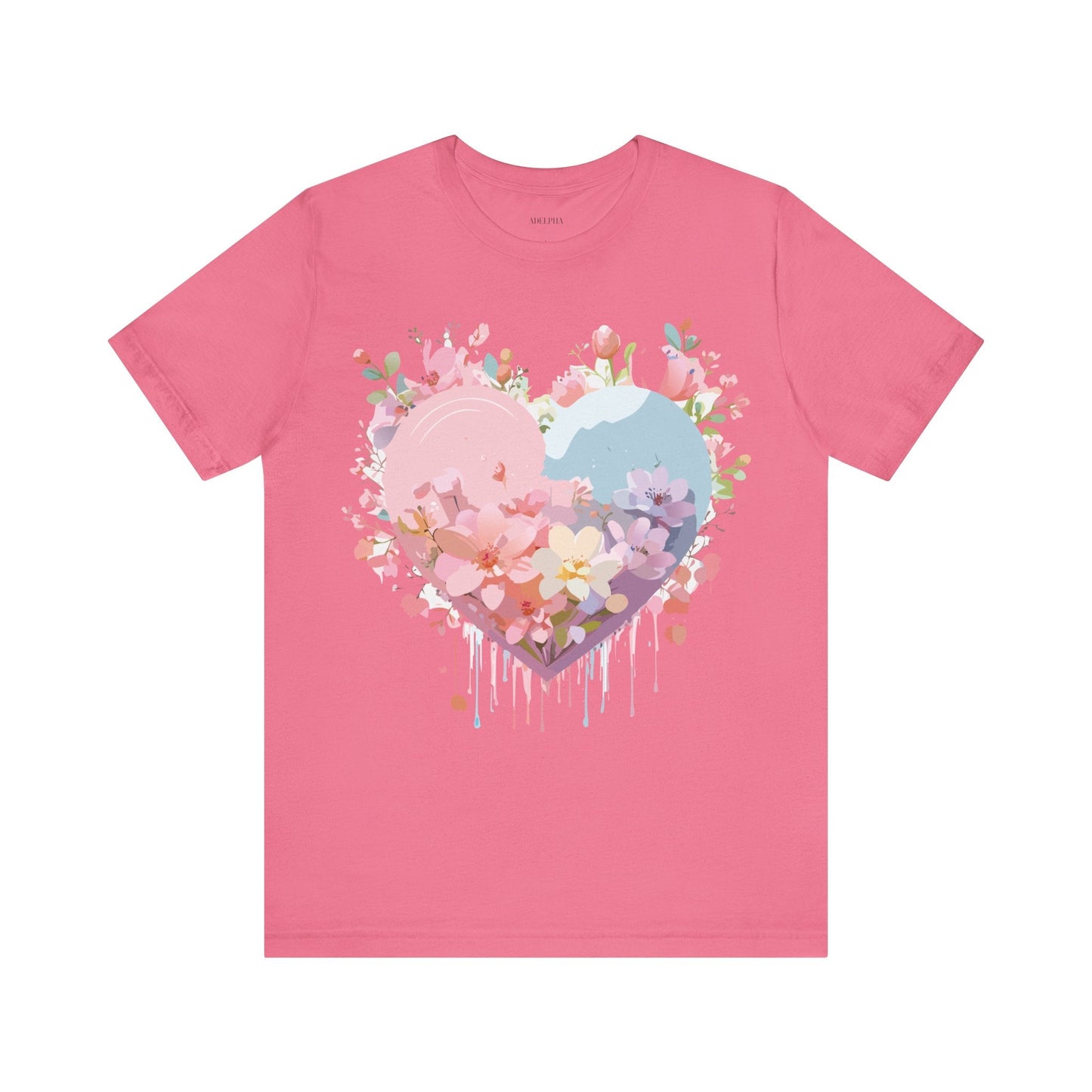 Valentine Day Graphic Unisex 100 Cotton Vintage Artwork with Love and Flower Design Tee 31