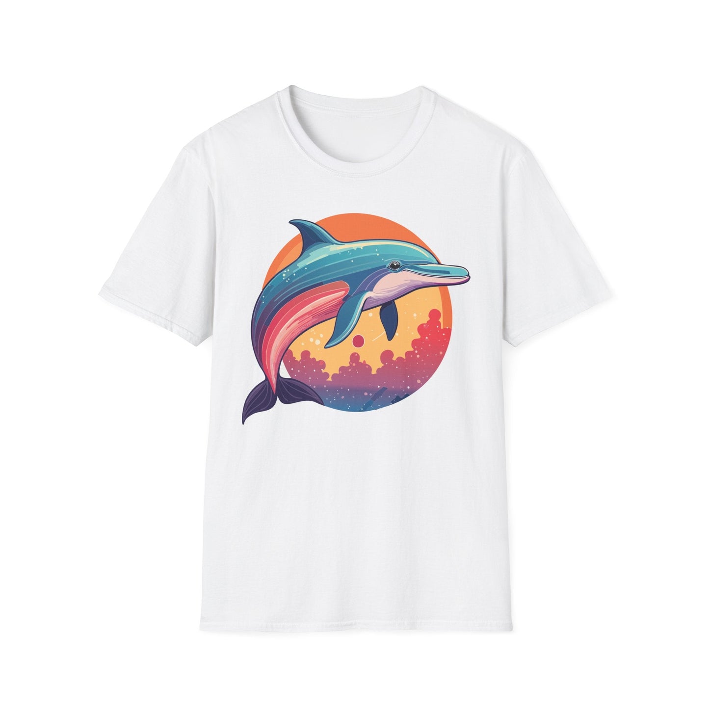 Dolphin Shirt For Unisex Adults Gildan Softstyle 64000 Ring Spun Cotton Tee Fish Tee