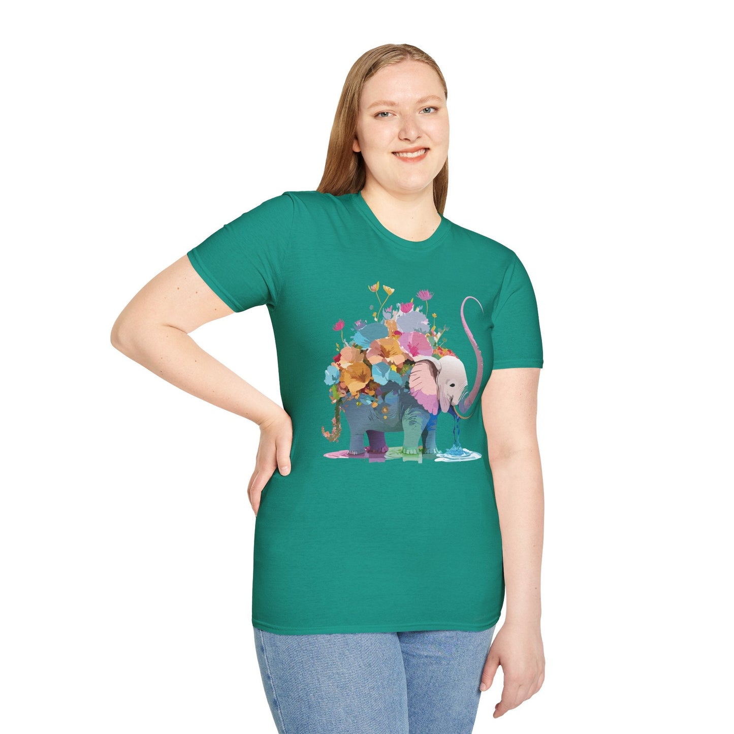Elephant T Shirt Unisex Softstyle Cotton Tee With Animated Elephant Design Premium Comfort