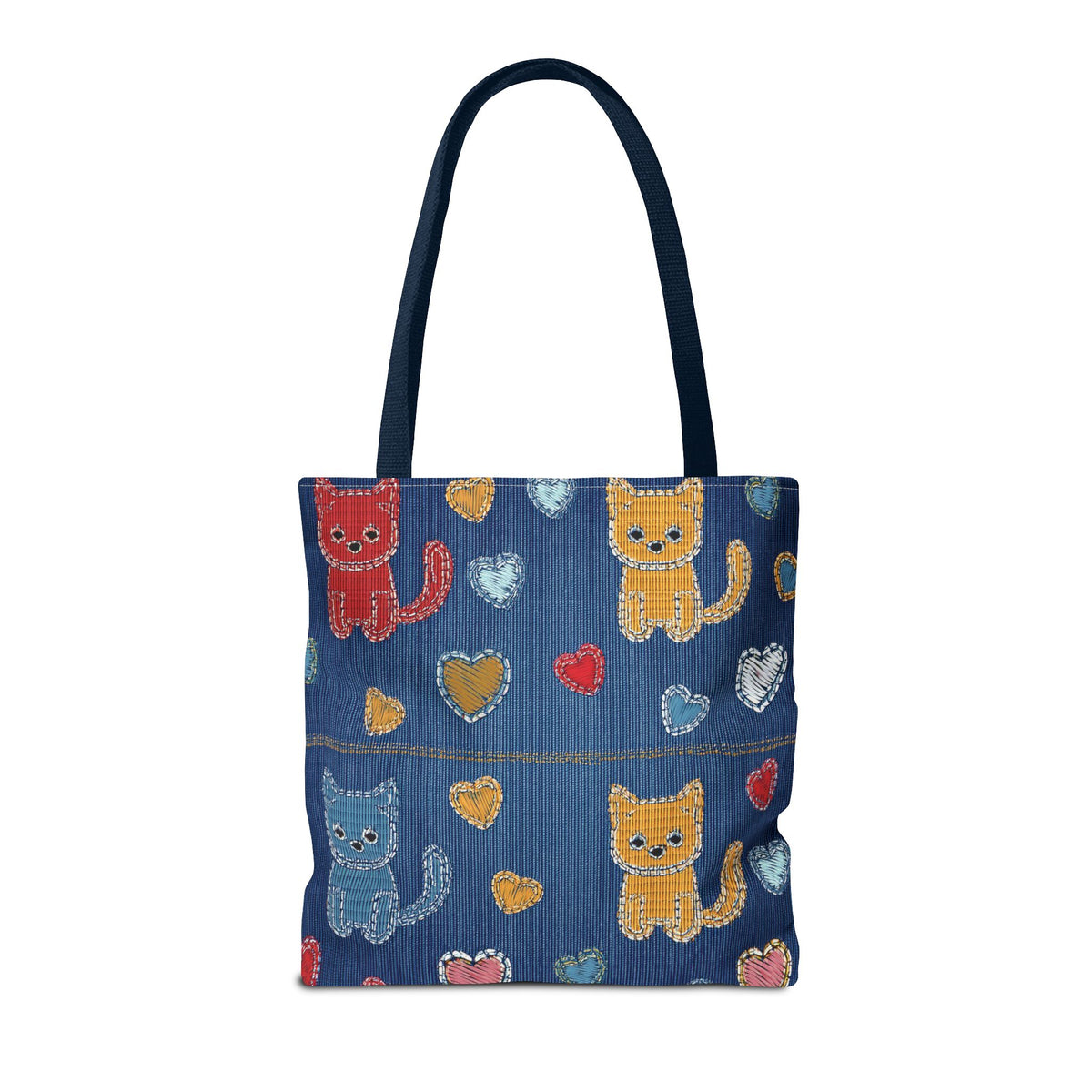 Love Day Graphic Design Denim Fabric Imitation Print Unisex Canvas Bag POLY 3 Sizes Tote Bag 201-4