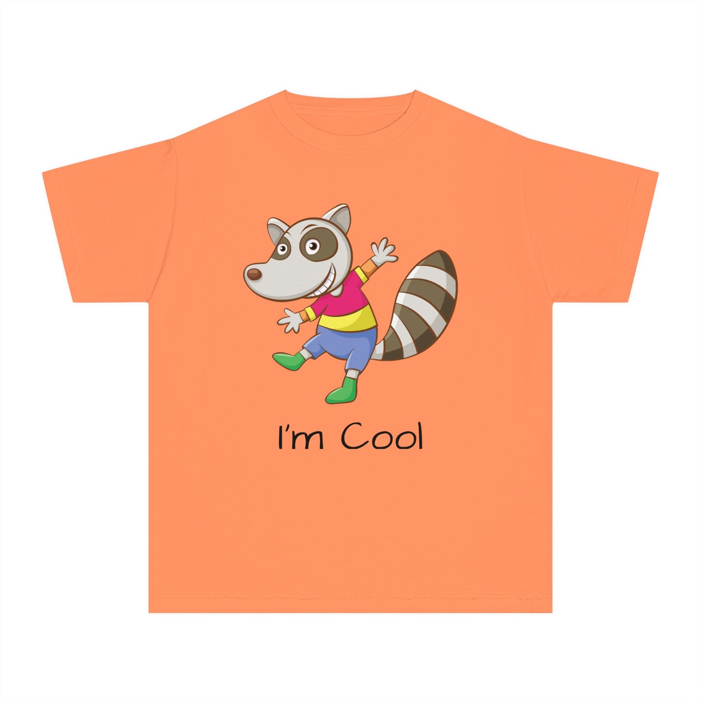 Youth Tee Shirt with Cool Raccoon