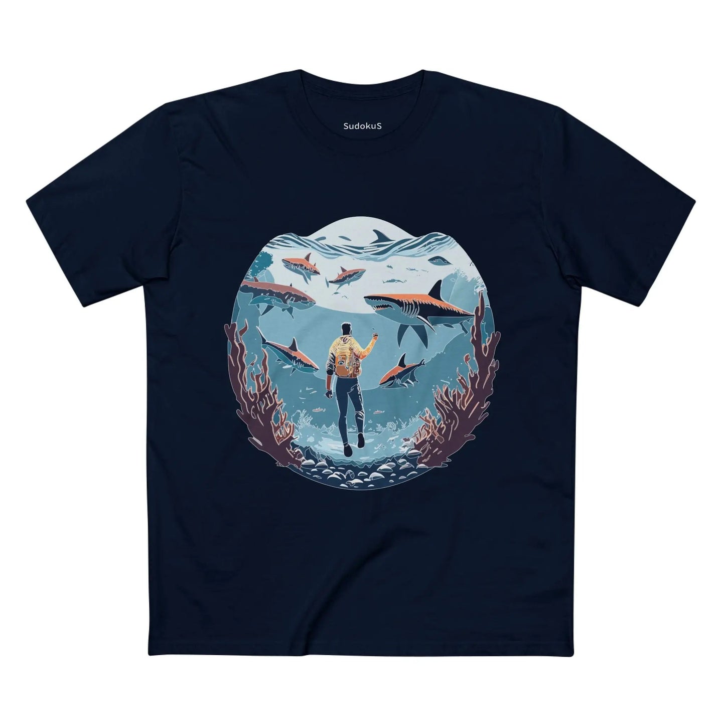 Ocean Coast Graphic Unisex 100 Cotton Staple Tee 4
