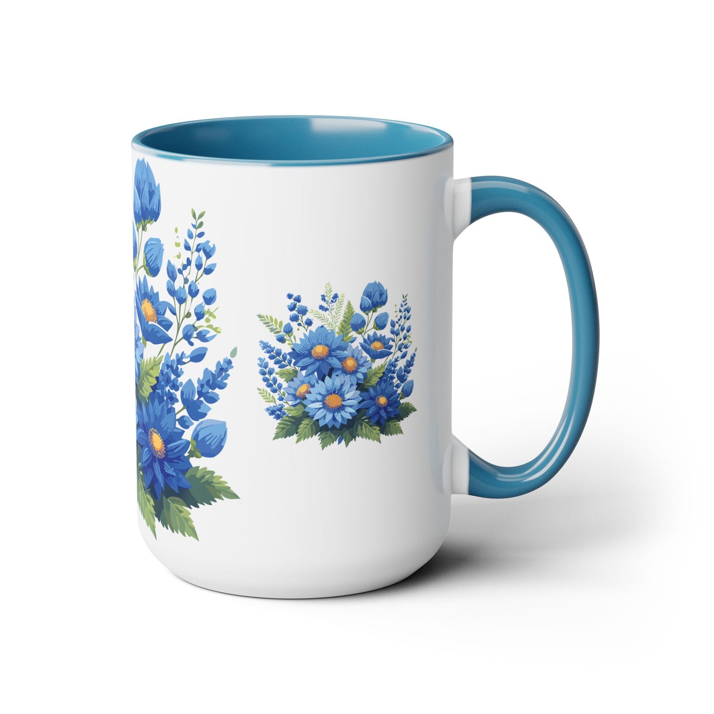 Two-Tone Coffee Mug with flowers