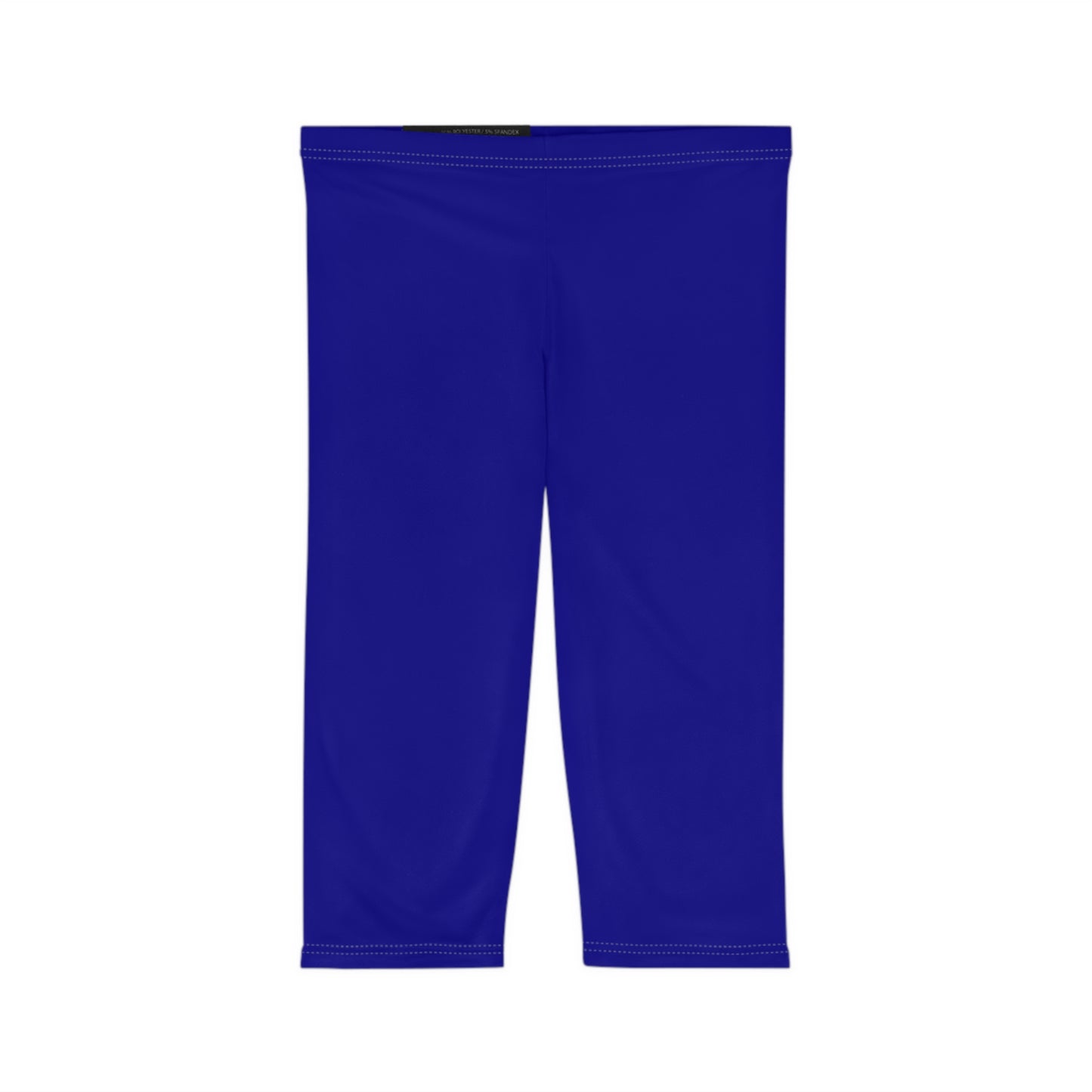 Dark Ultramarine Color Women's Brushed Suede Poly Span Casual Capri Leggings XS-2XL