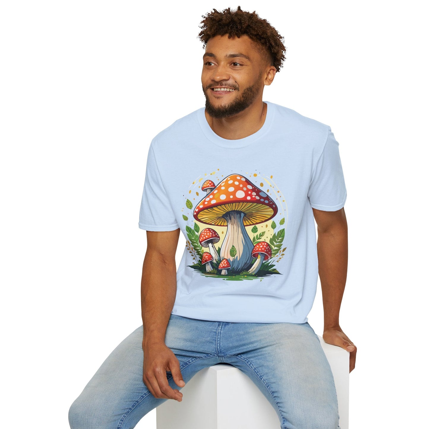 Mashroom Tee Shirt Unisex Funny Mashroom Design Softstyle 64000 Ring Spun Cotton Tee