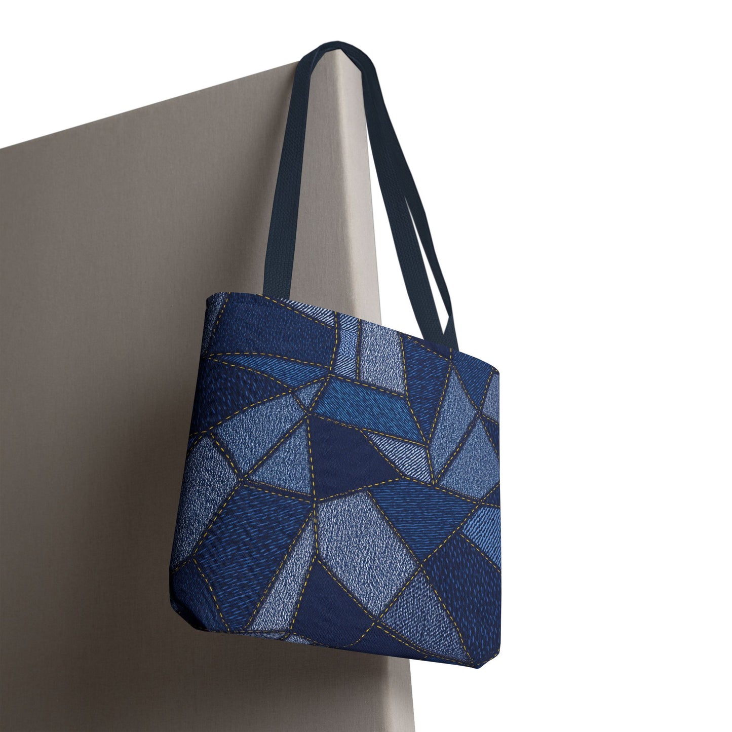 Denim Fabric Imitation Print Unisex Canvas Bag Poly Spun 3 Sizes Tote Bag 104