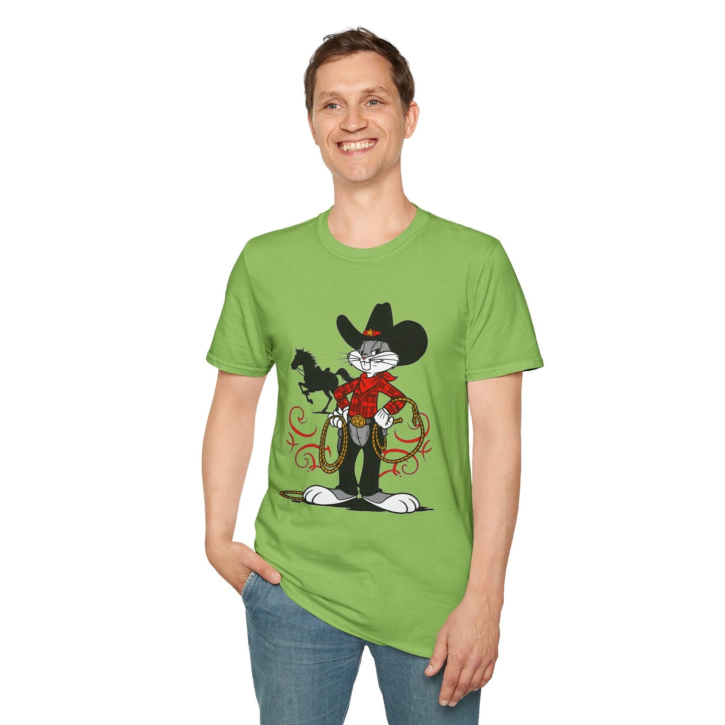 Cartoon Bunny Graphic Unisex Cotton Animal Animation Artwork Design Tee 1