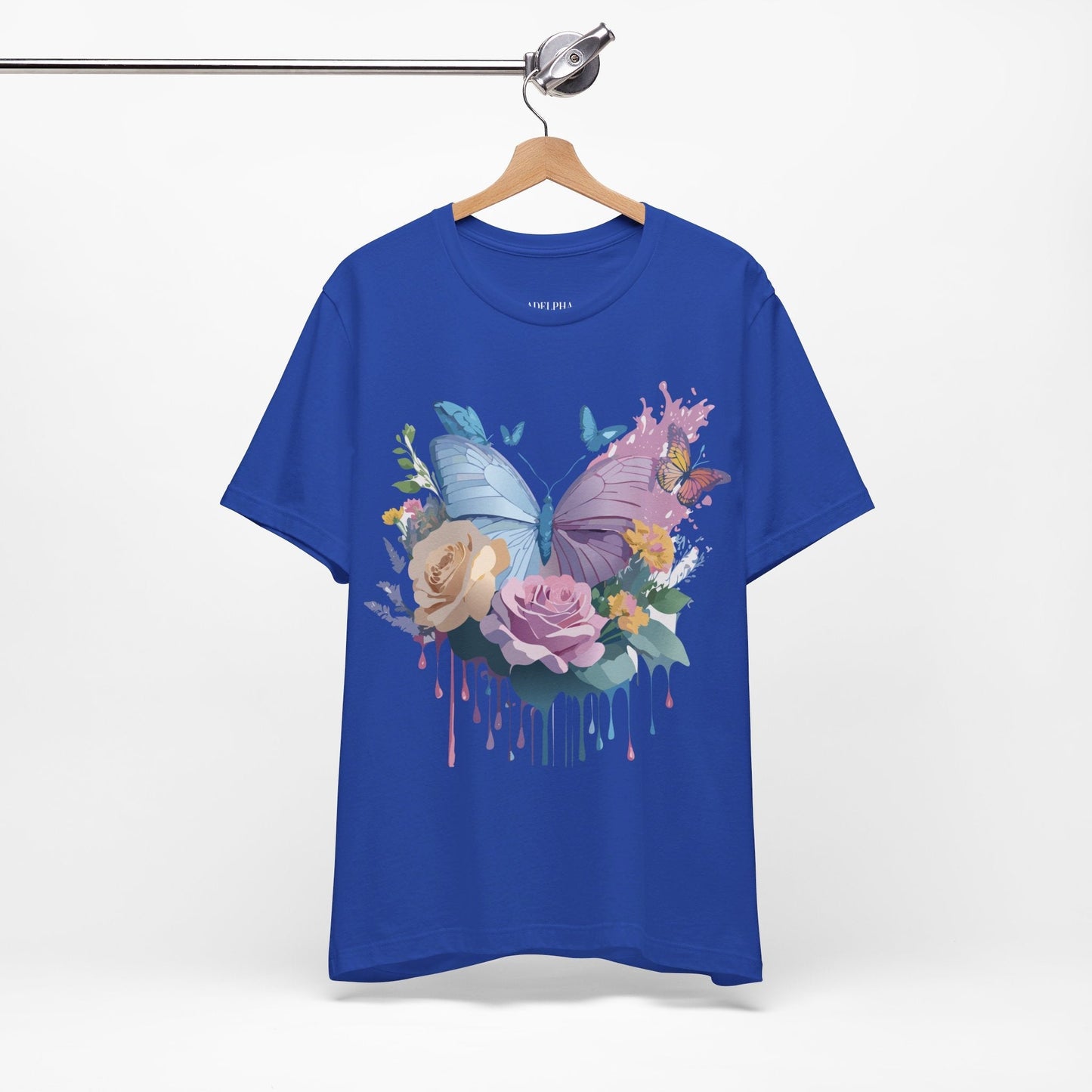 Butterfly Graphic Tee Unisex Vintage Art Design Adelpha Short Sleeve
