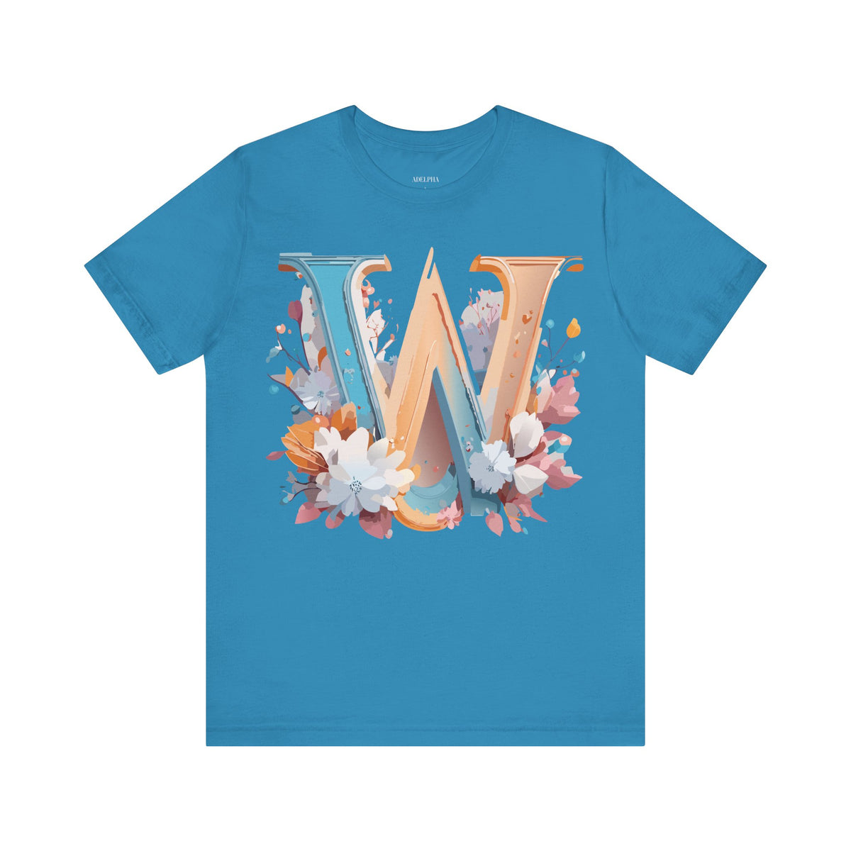Letter W Graphic Unisex Cotton Bella+Canvas Tee with Art Letter Design