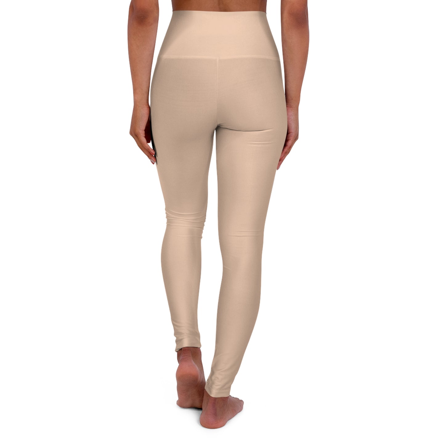 Desert Sand Tan Color High-Waist Yoga Leggings Women's Seamless Poly-Span Stretchy Pants XS-2XL