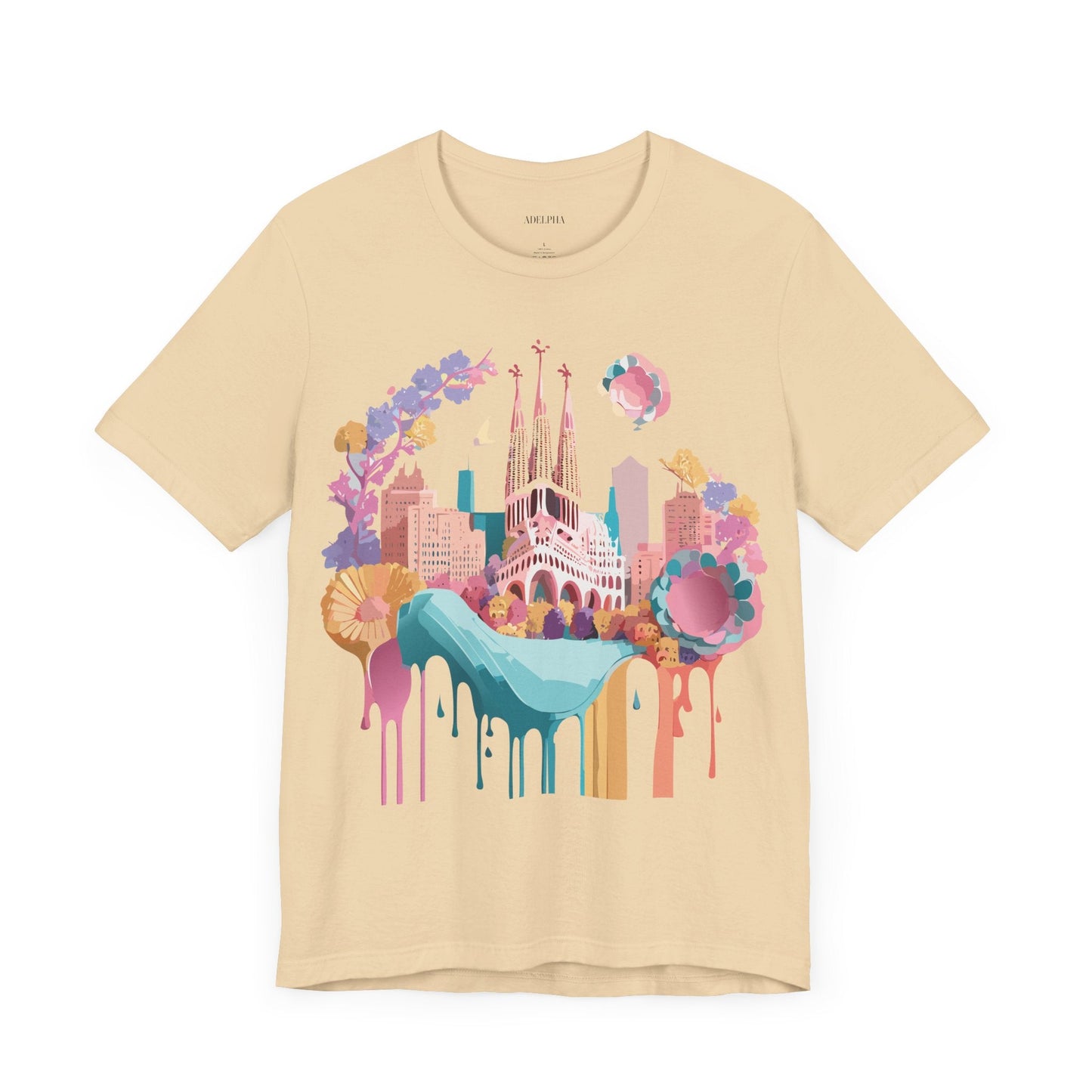 Unisex Graphic Tee Barcelona Design By Adelpha Vintage Artwork Unisex Jersey Short Sleeve Shirt