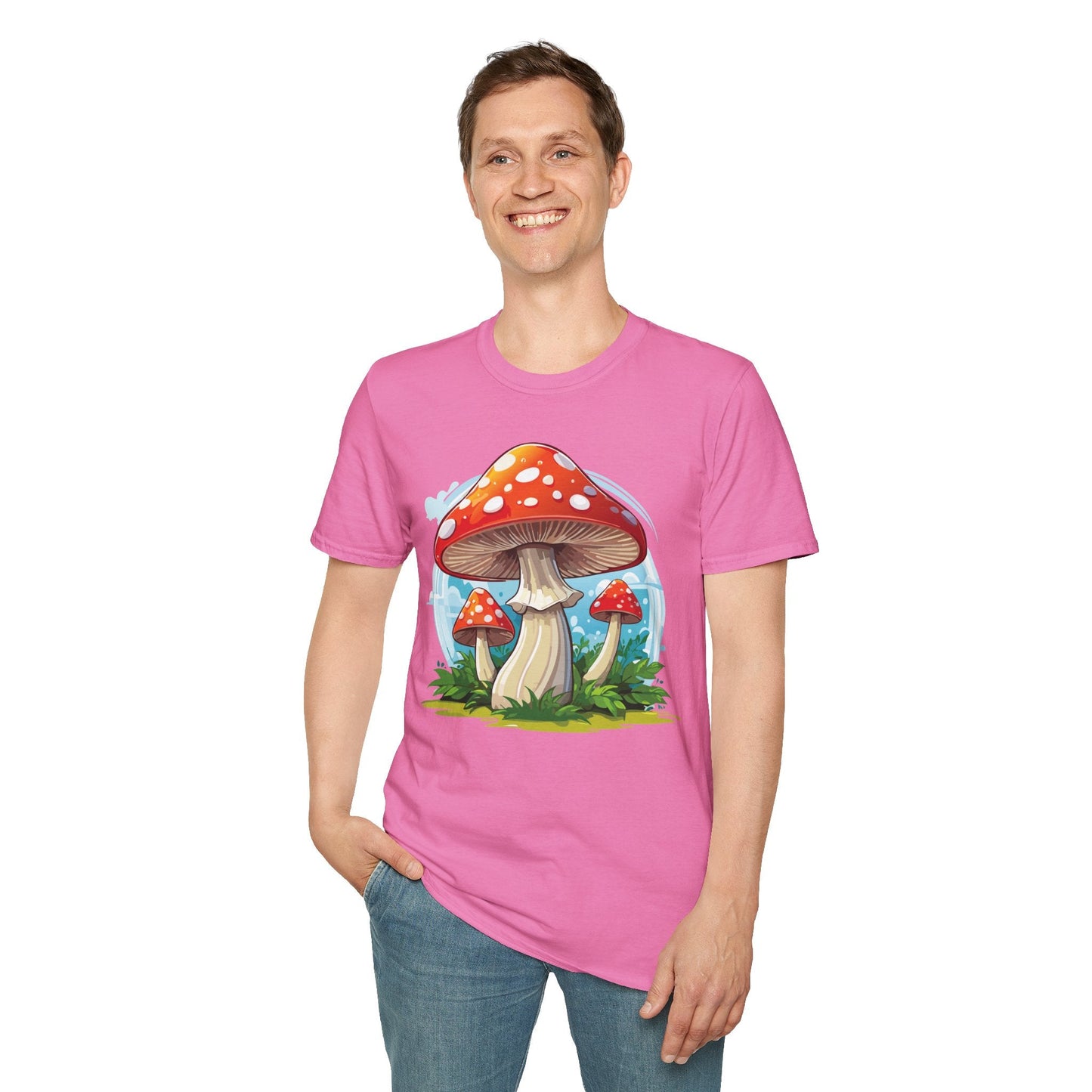 Mashroom Tee Shirt Unisex Funny Mashroom Design 100 Percent Cotton Softstyle Tee