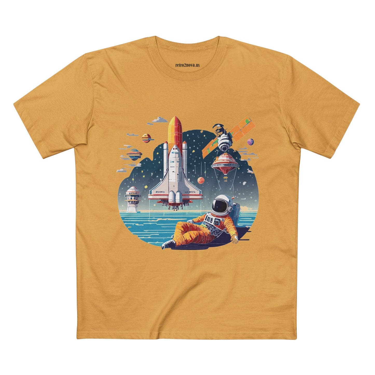Cosmos Astronaut Shirt CS35 Unisex Premium Cotton Tee With Original Art Design Retro2Nova