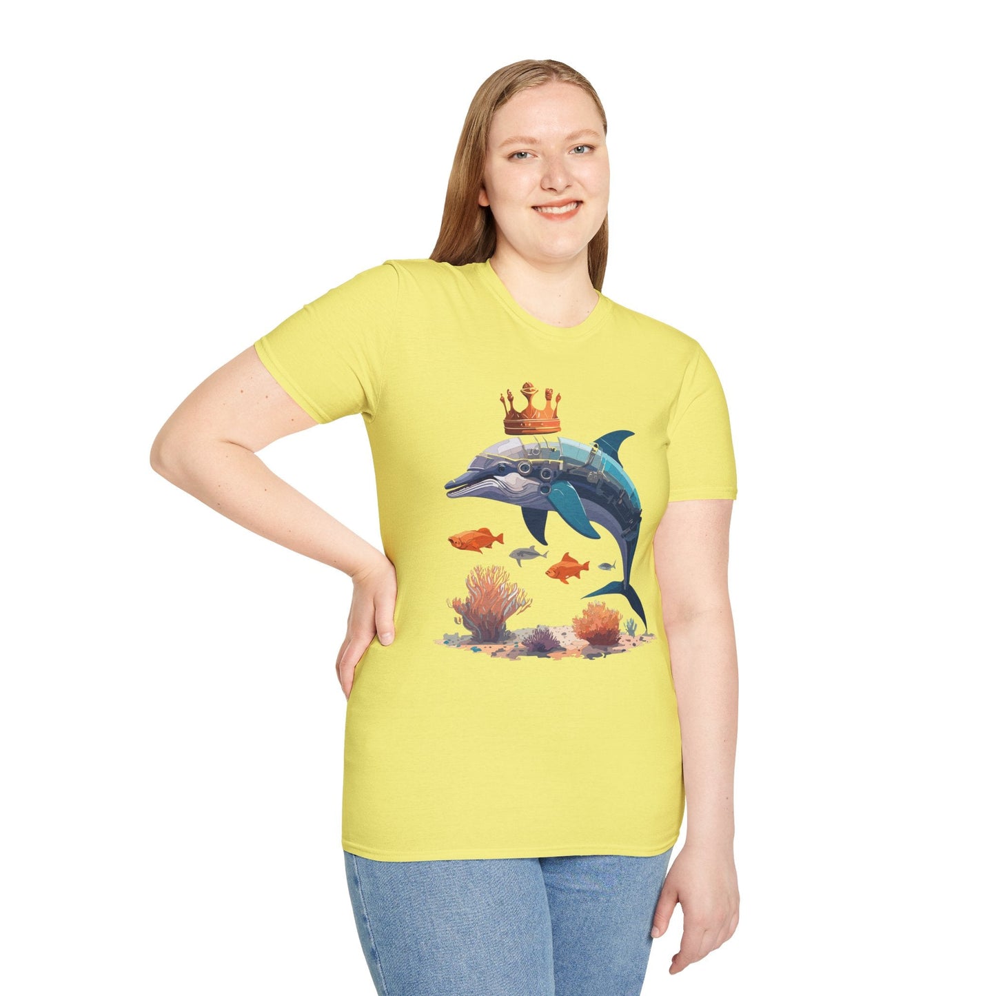 Dolphin Shirt Unisex Softstyle Short Sleeve Tee Gildan 64000 100 Percent Ring Spun Cotton