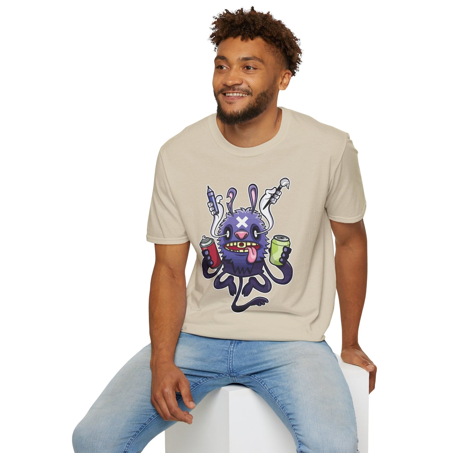 Cartoon T Shirt Animation T Shirt Funny Tee Shirt Unisex Softstyle Gildan 64000 Art Design