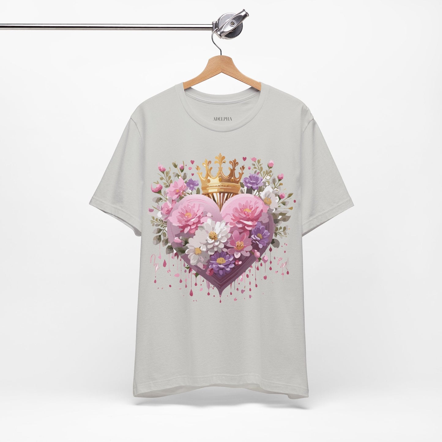 Valentine Day Graphic Unisex 100 Cotton Vintage Artwork with Love and Flower Design Tee 2