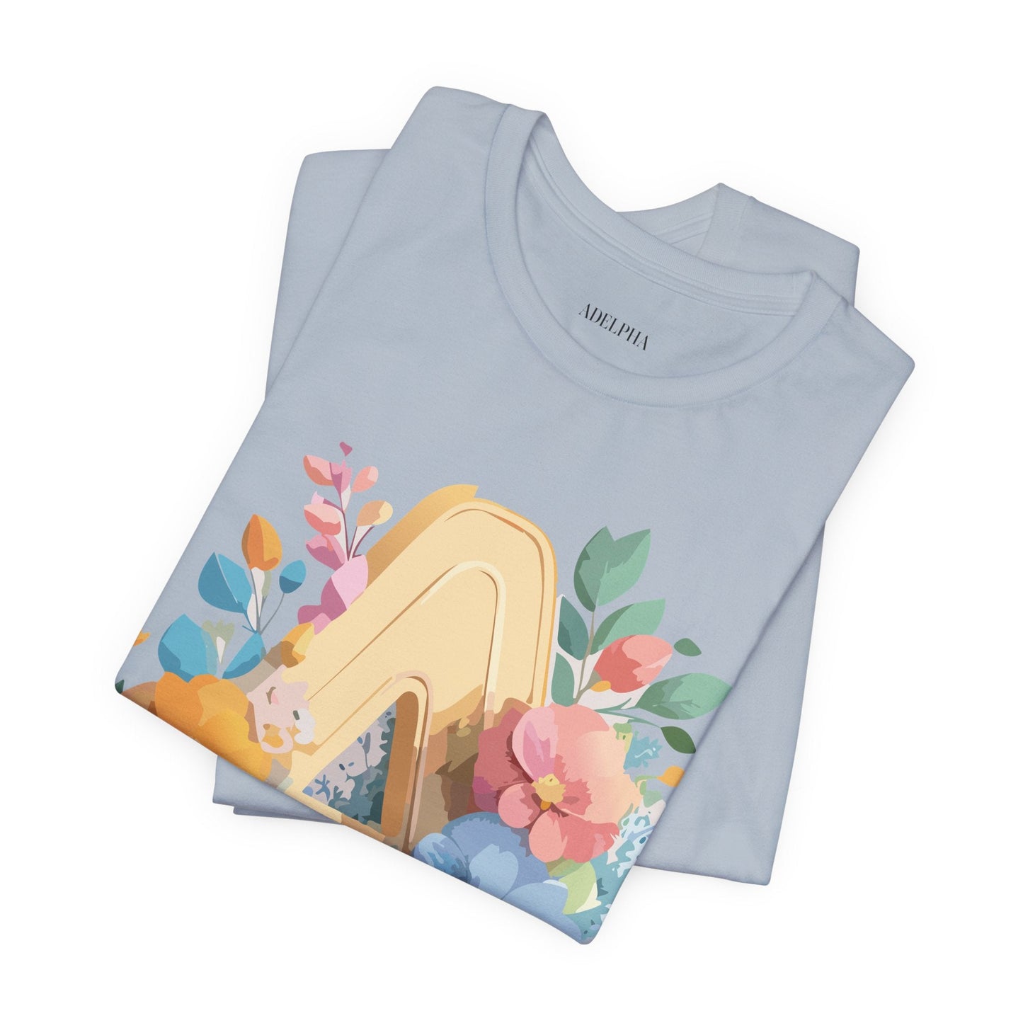 Letter A Shirt Graphic Tee Unisex Short Sleeve by Adelpha Vintage Inspired Art Tee