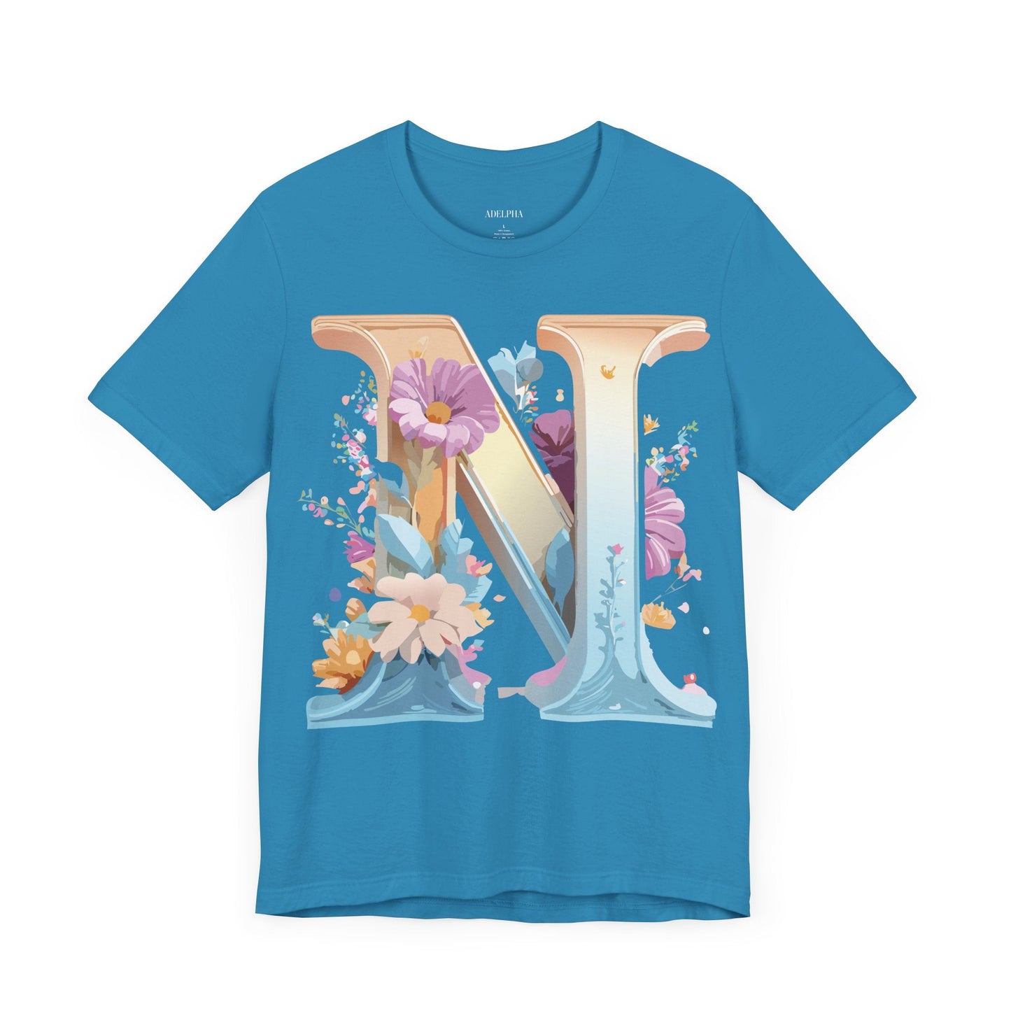 Letter N Shirt Unisex Graphic Tee By Adelpha Vintage Inspired Artwork Short Sleeve