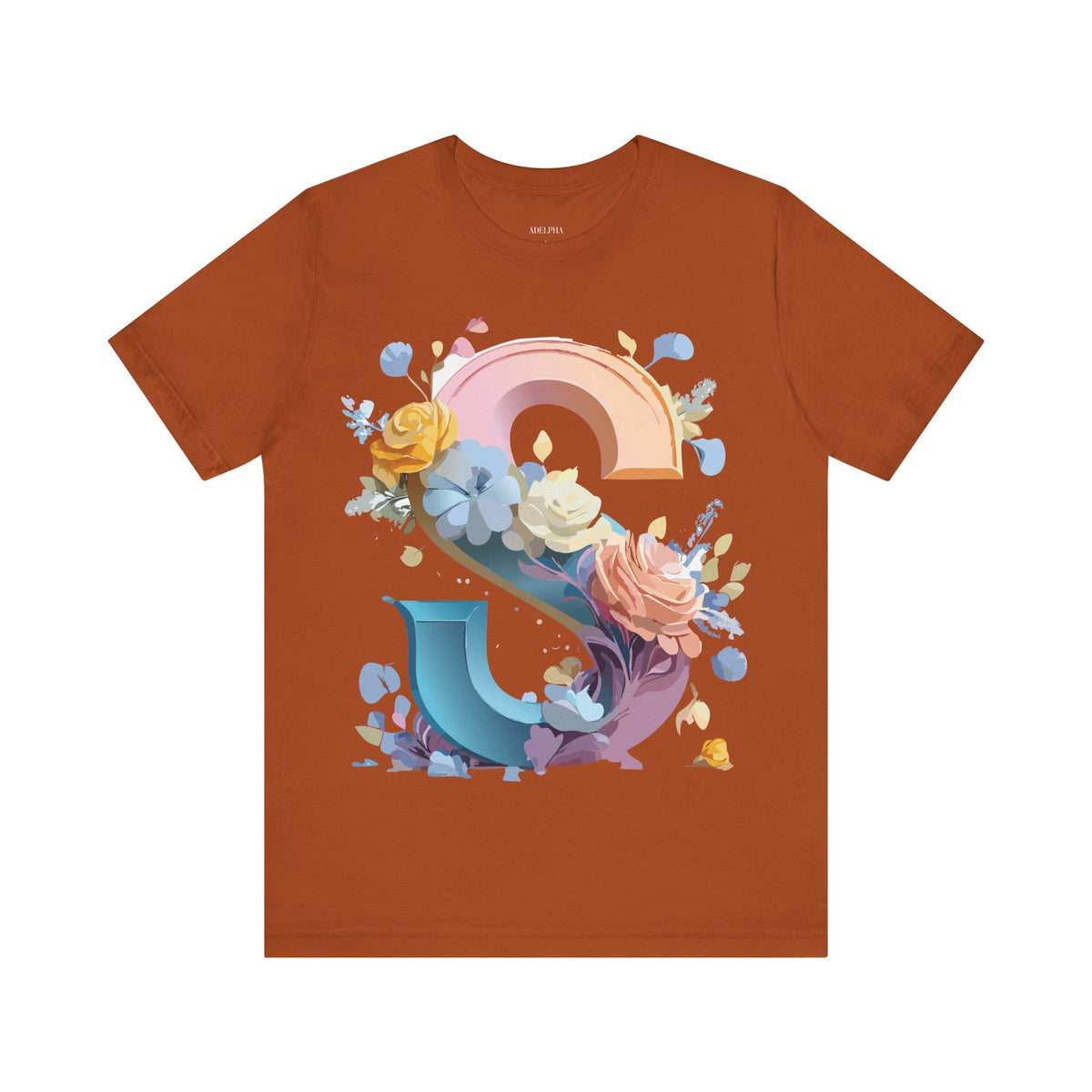 Letter S Graphic Unisex Cotton Bella+Canvas Tee with Art Letter Design