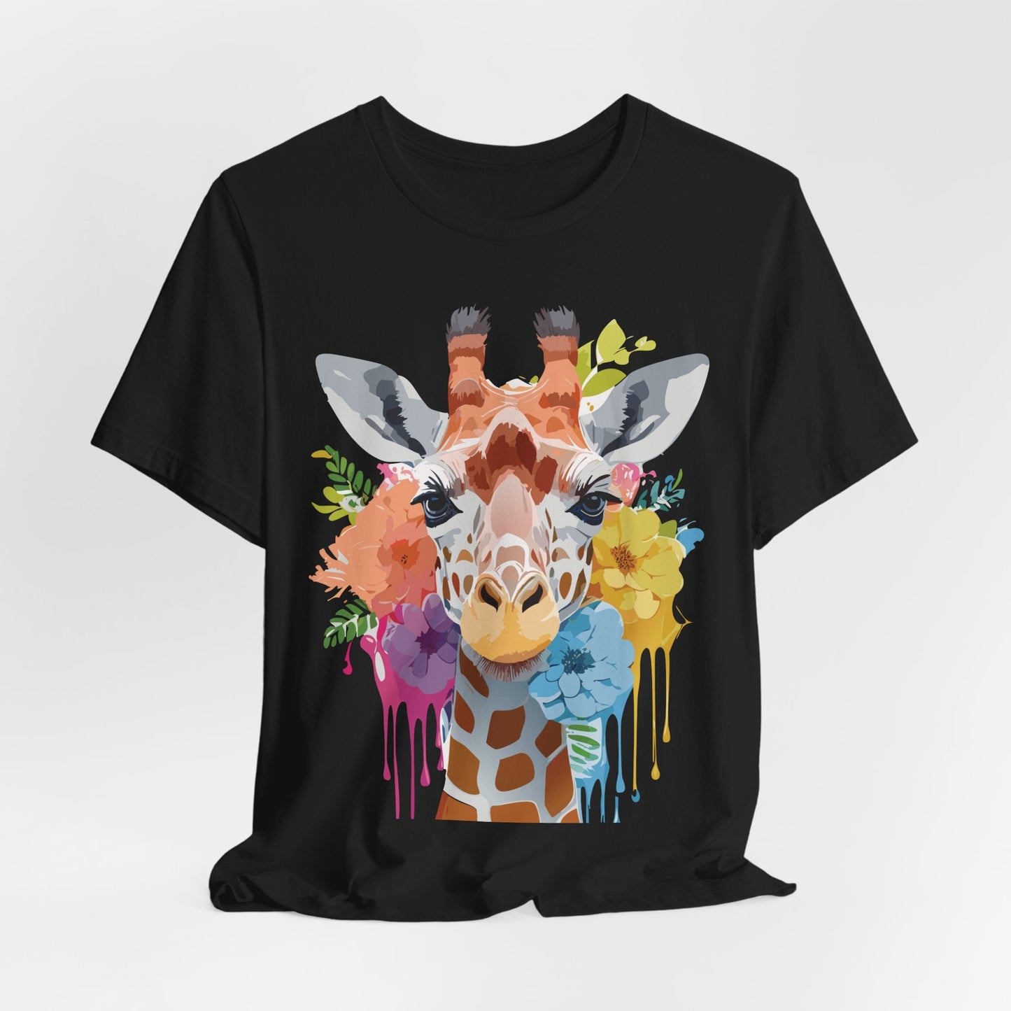Giraffe Graphic Tee By Adelpha Unisex Vintage Inspired Art Design Short Sleeve Jersey Shirt