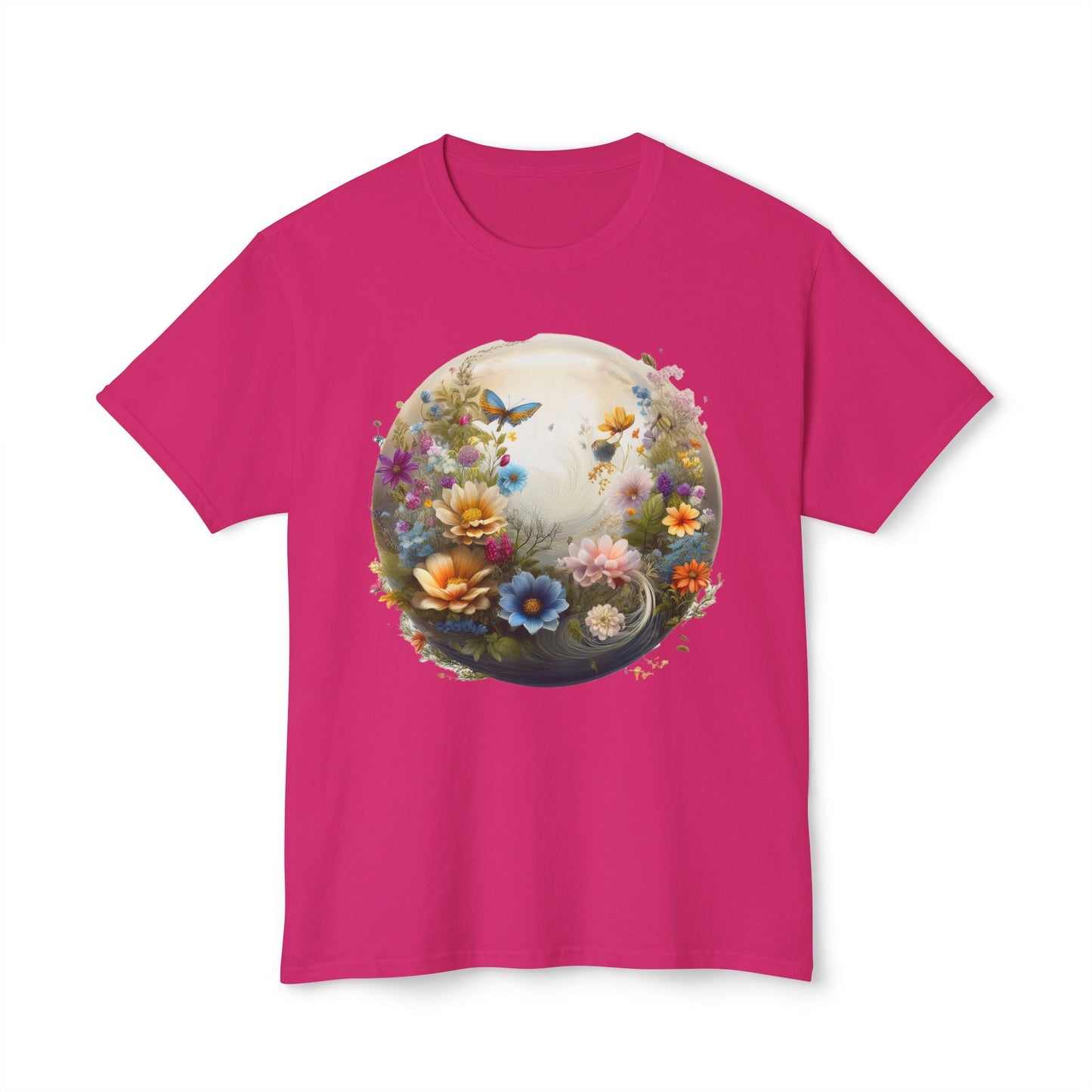 Unisex Floral T Shirt With Art Print HD Cotton Vintage Flowers Tee Shirt Soft Breathable Comfort