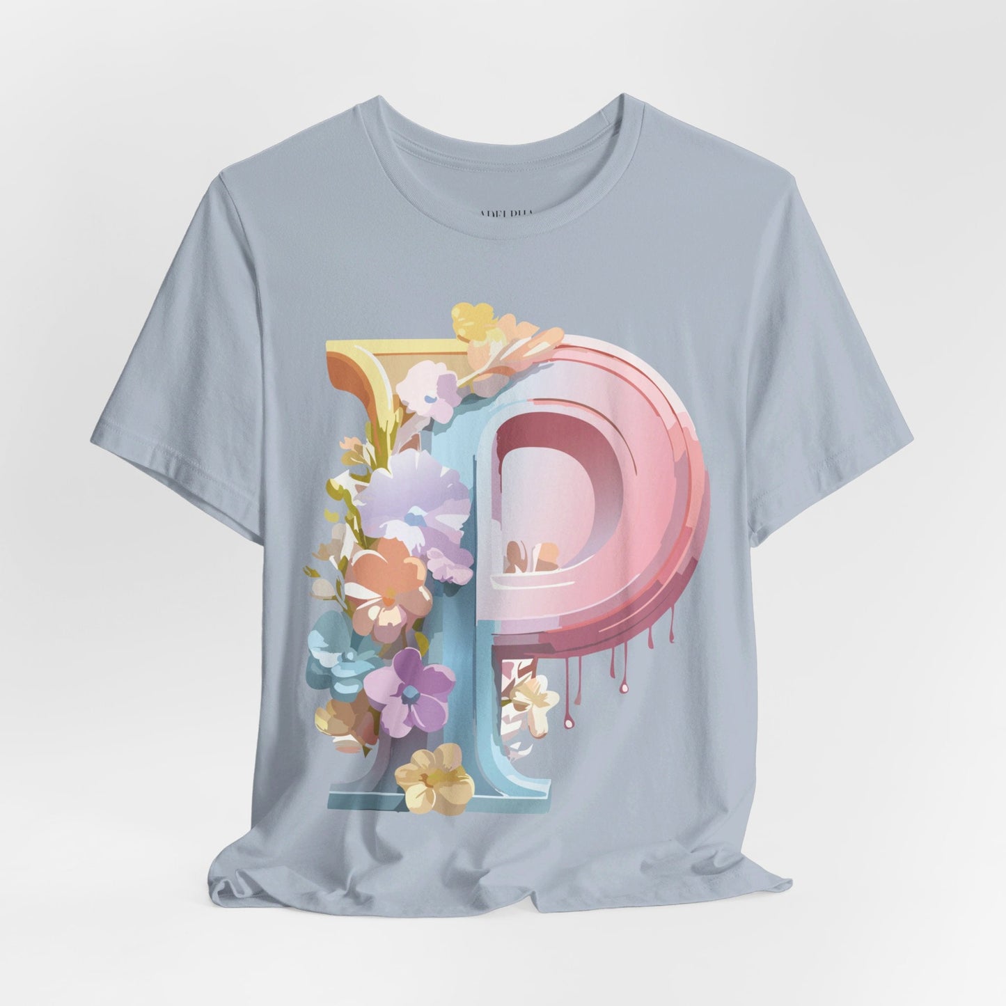 Adelpha Letter P Graphic Tee Unisex Vintage Inspired Art Design Jersey Short Sleeve Shirt