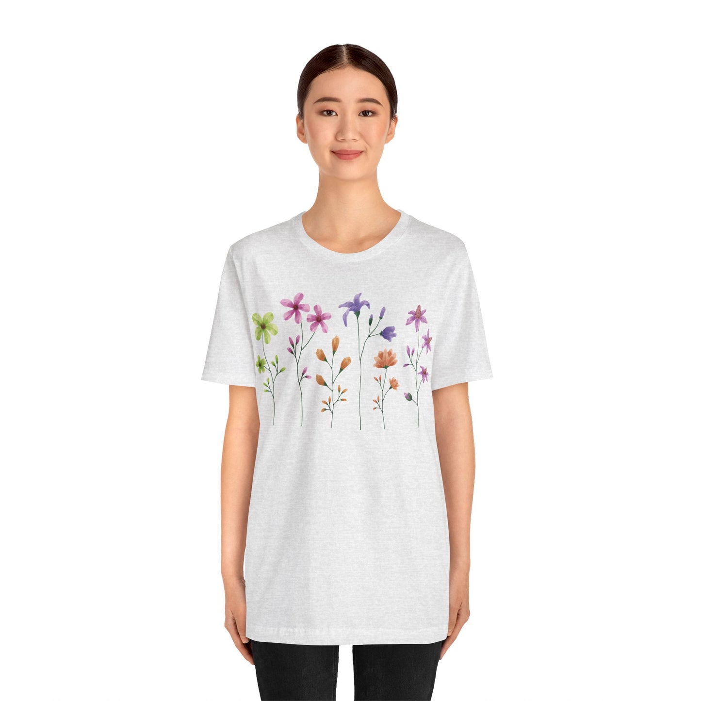 Tee-shirt en coton à imprimés floraux