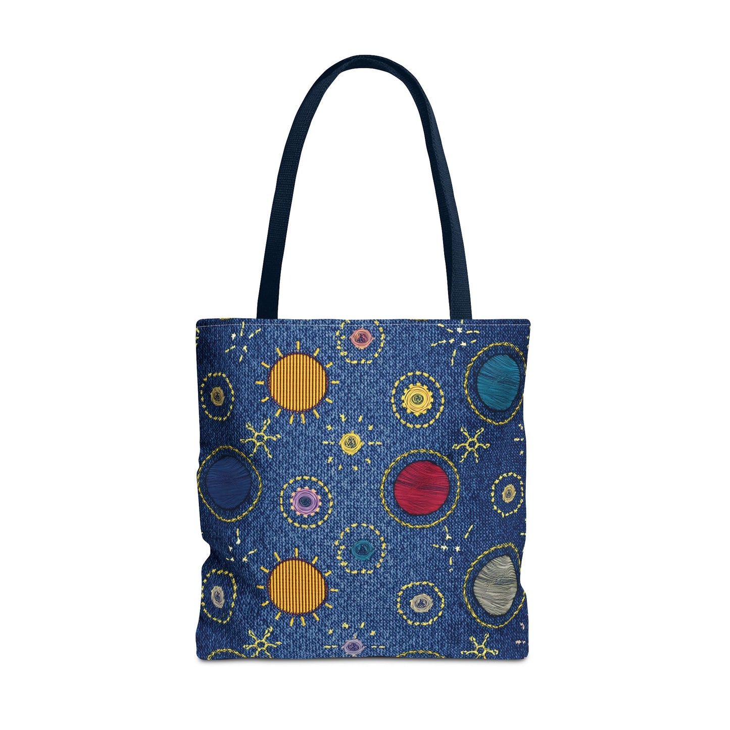 Denim Fabric Imitation Print Unisex Canvas Bag Poly Spun 3 Sizes Tote Bag 183-6