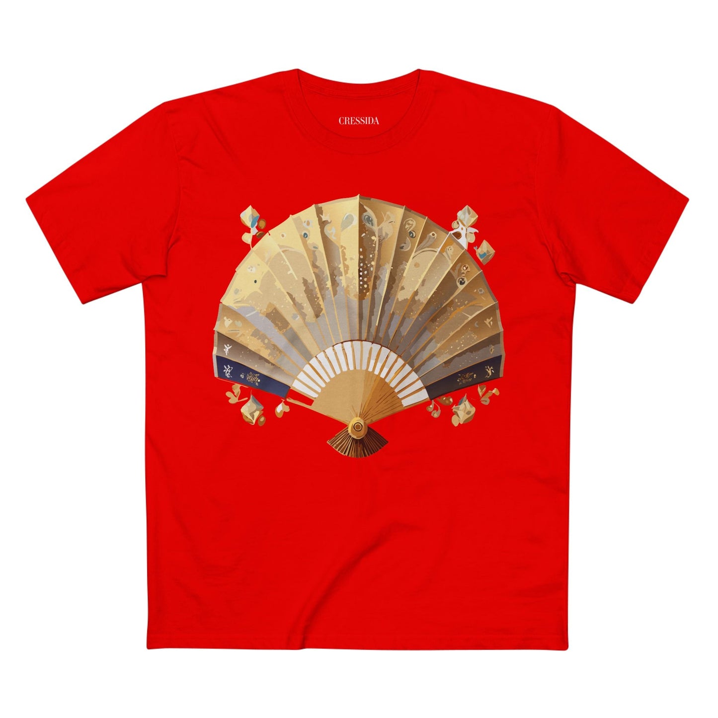 Antique Fan Graphic Design T-Shirt Unisex 100 Cotton Floral Carnival Artwork Tee 24