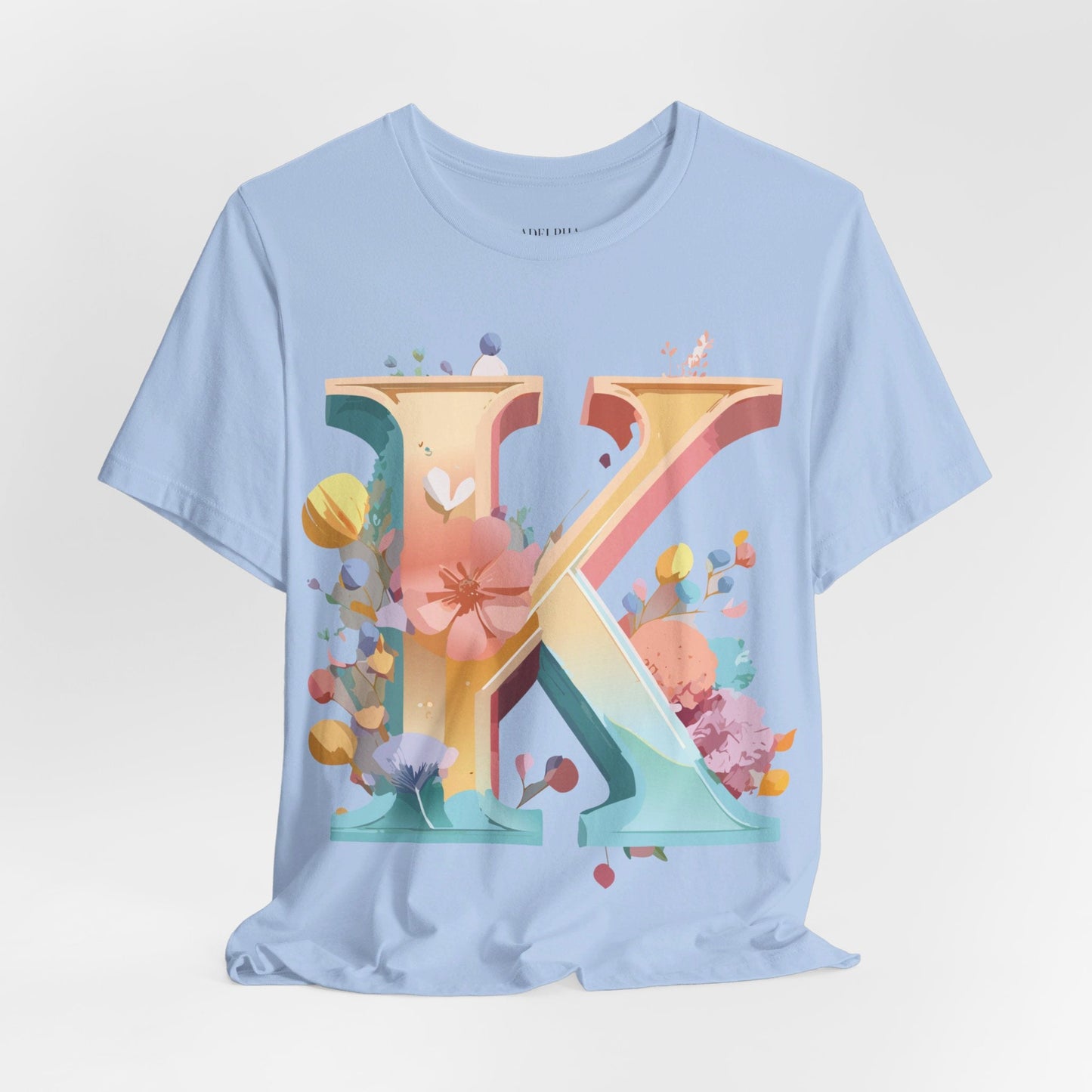 Letter K Shirt Unisex Graphic Tee With Vintage Inspired Artwork By Adelpha Short Sleeve