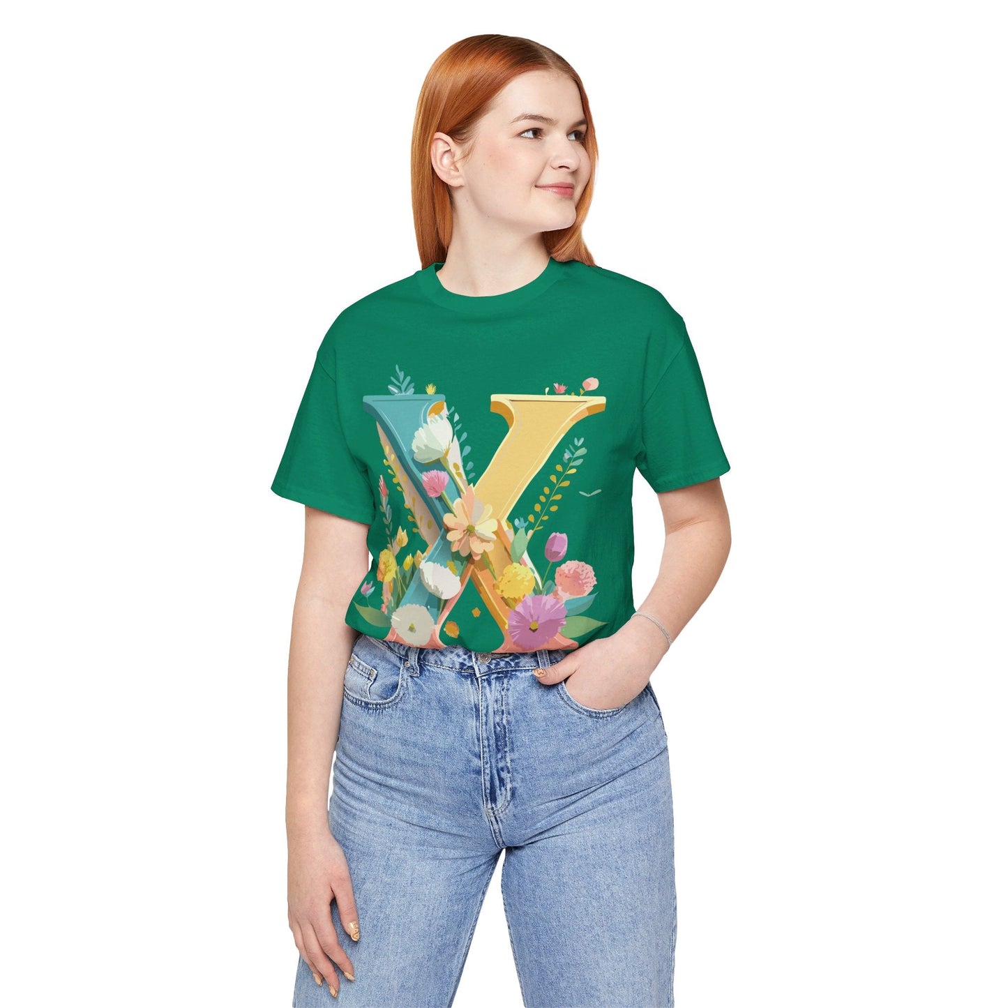 Letter X Shirt Unisex Graphic Tee Adelpha Vintage Inspired Artwork Short Sleeve Edition