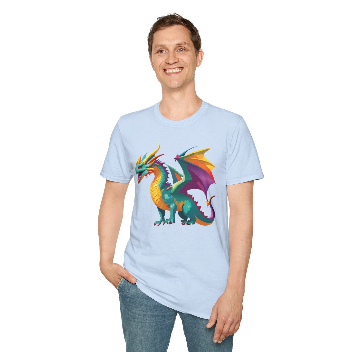 Dragon T Shirt Unisex Short Sleeve Art Design Gildan Softstyle Cotton Tee For Animal Lovers