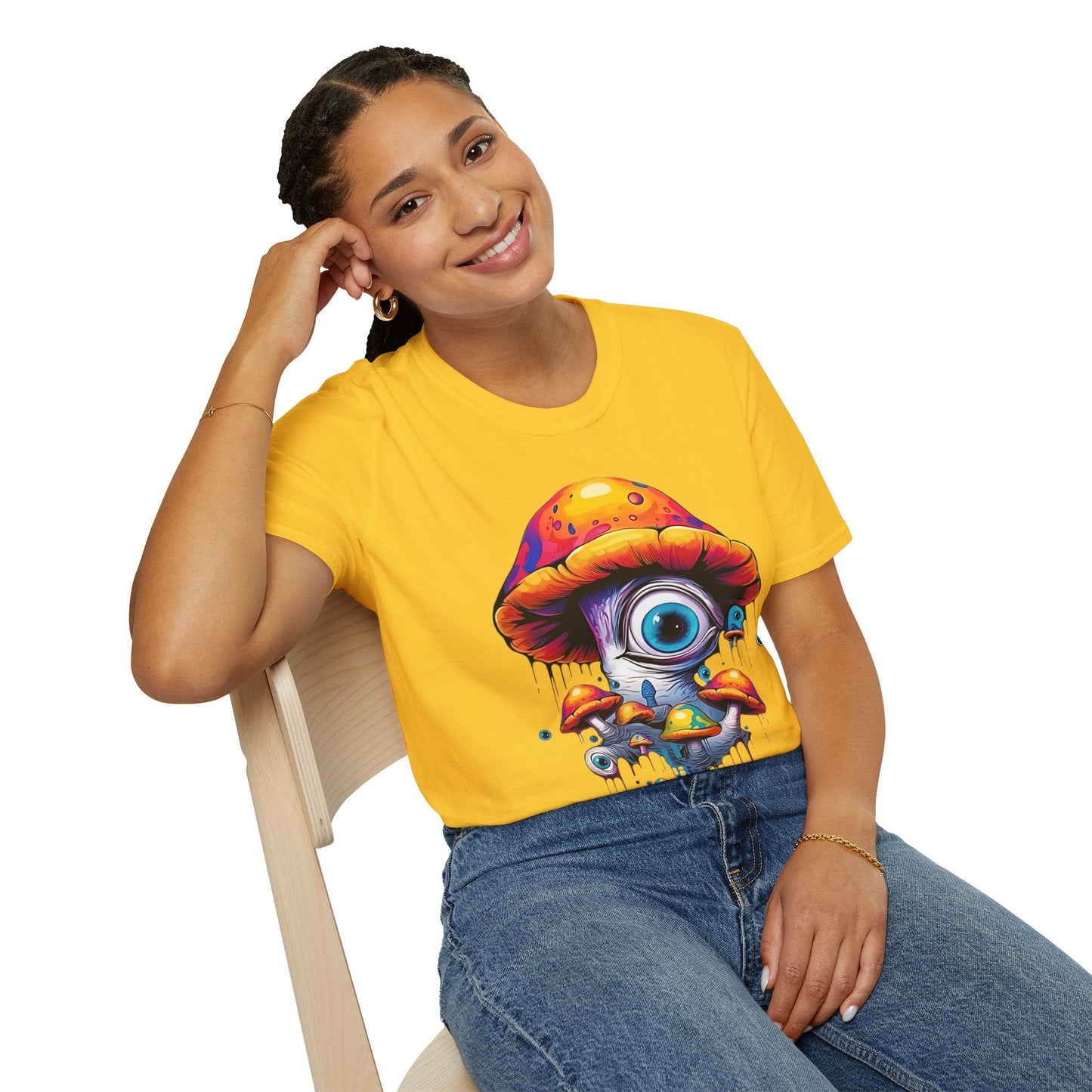 Unisex Mashroom T Shirt With Funny Mashroom Art Design Gildan Softstyle Tee For Everyday Comfort