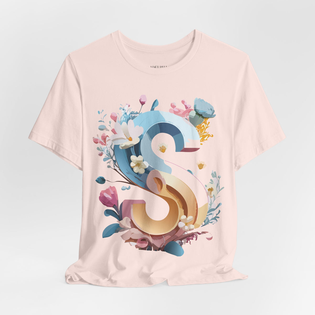 Letter S Graphic Unisex Cotton Bella+Canvas Tee with Art Letter Design