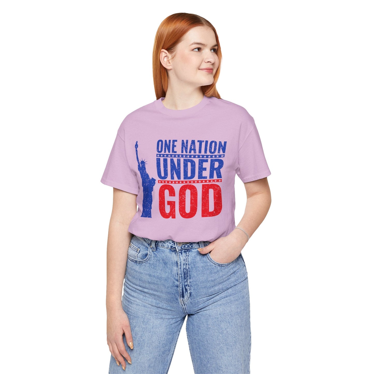 Statue of Liberty Patriotic Graphic Unisex Cotton T-Shirt a6