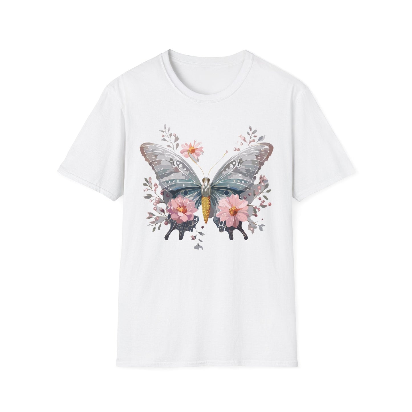 Butterfly Themed Unisex T Shirt Softstyle Monarch Gildan 64000 Ring Spun Cotton Tee