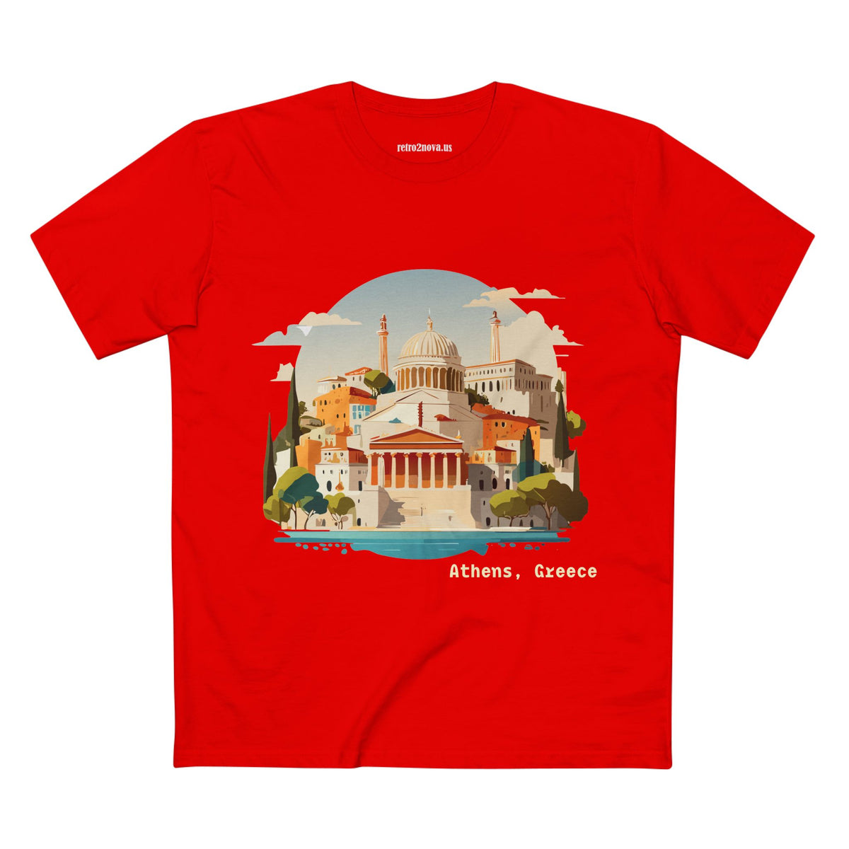 Athens Greece Cityscape T-Shirt | Greek Landmark Illustration