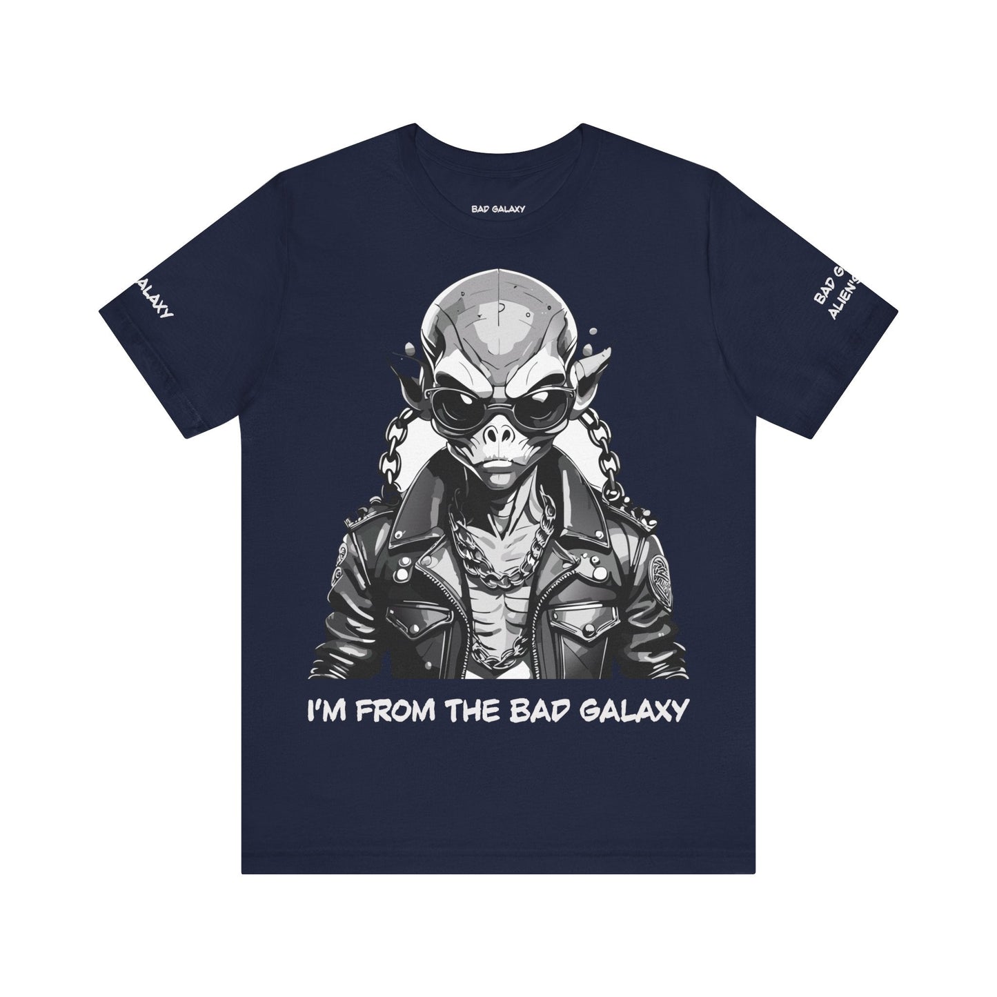 Graphic Cotton T Shirt Unisex Short Sleeve Alien Artwork By Bad Galaxy Premium Everyday Wear