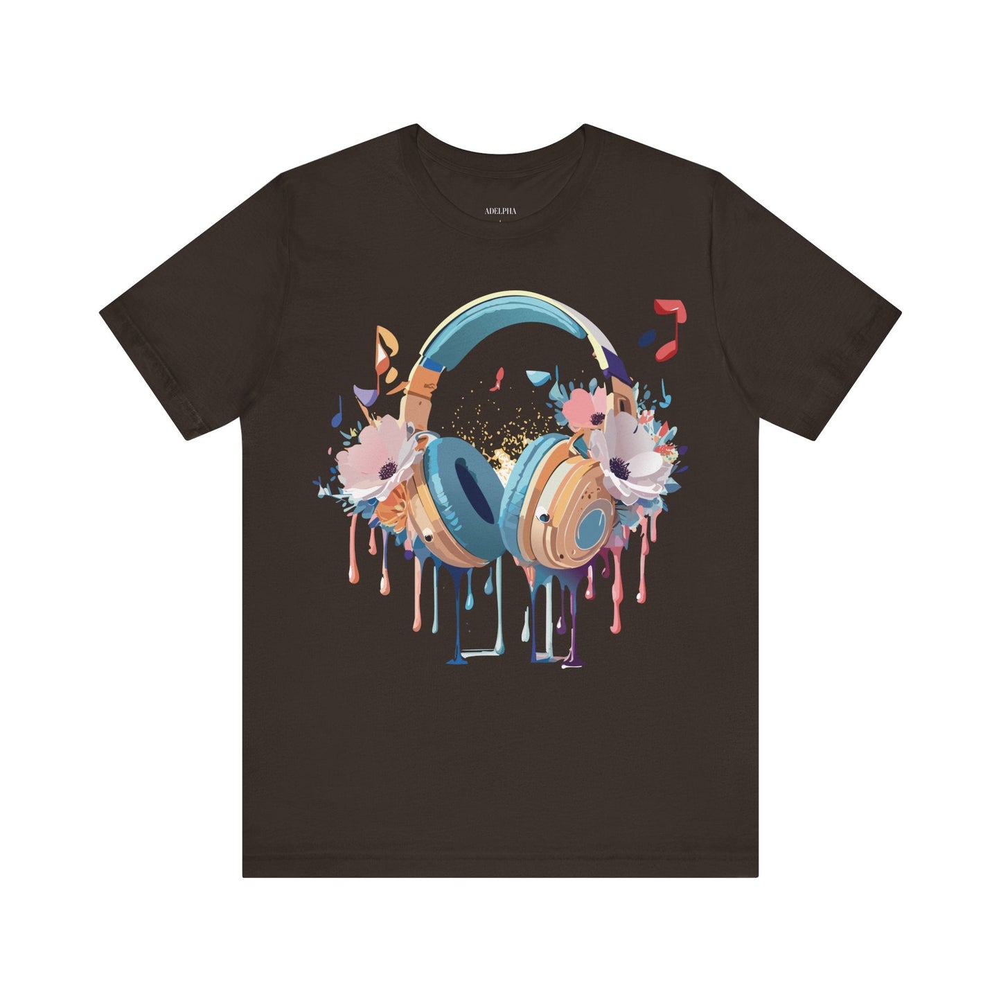 Music Graphic Unisex 100 Cotton Vintage Art with Musical Elements Tee 102