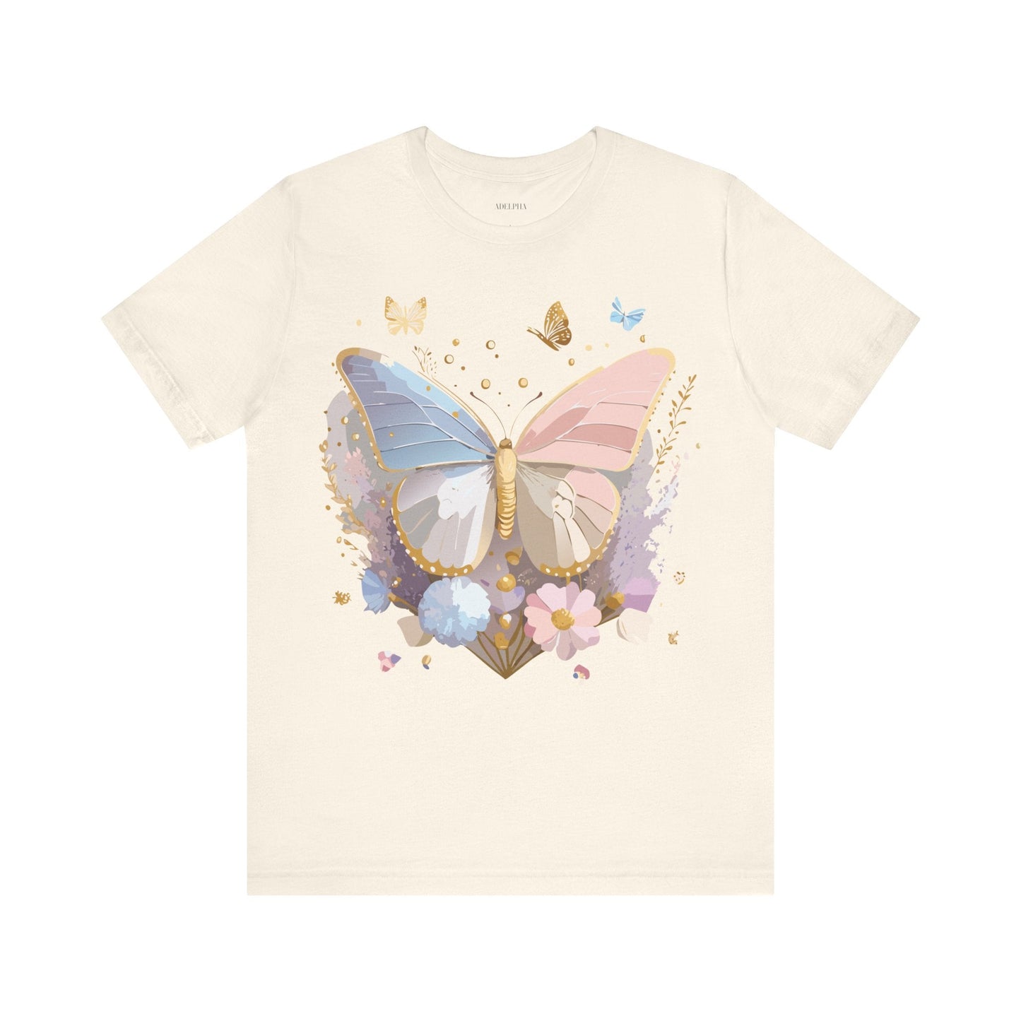 Butterfly Graphic Unisex 100 Cotton Lightweight Vintage Floral Design Jersey Tee 15