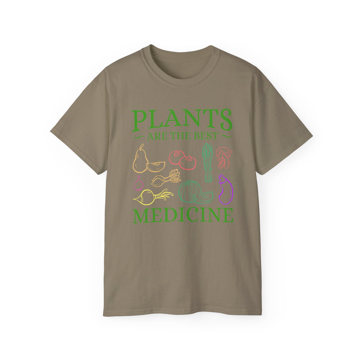 Plants Are the Best Medicine T-Shirt | Vegetable Line Art, Herbal Wellness Tee
