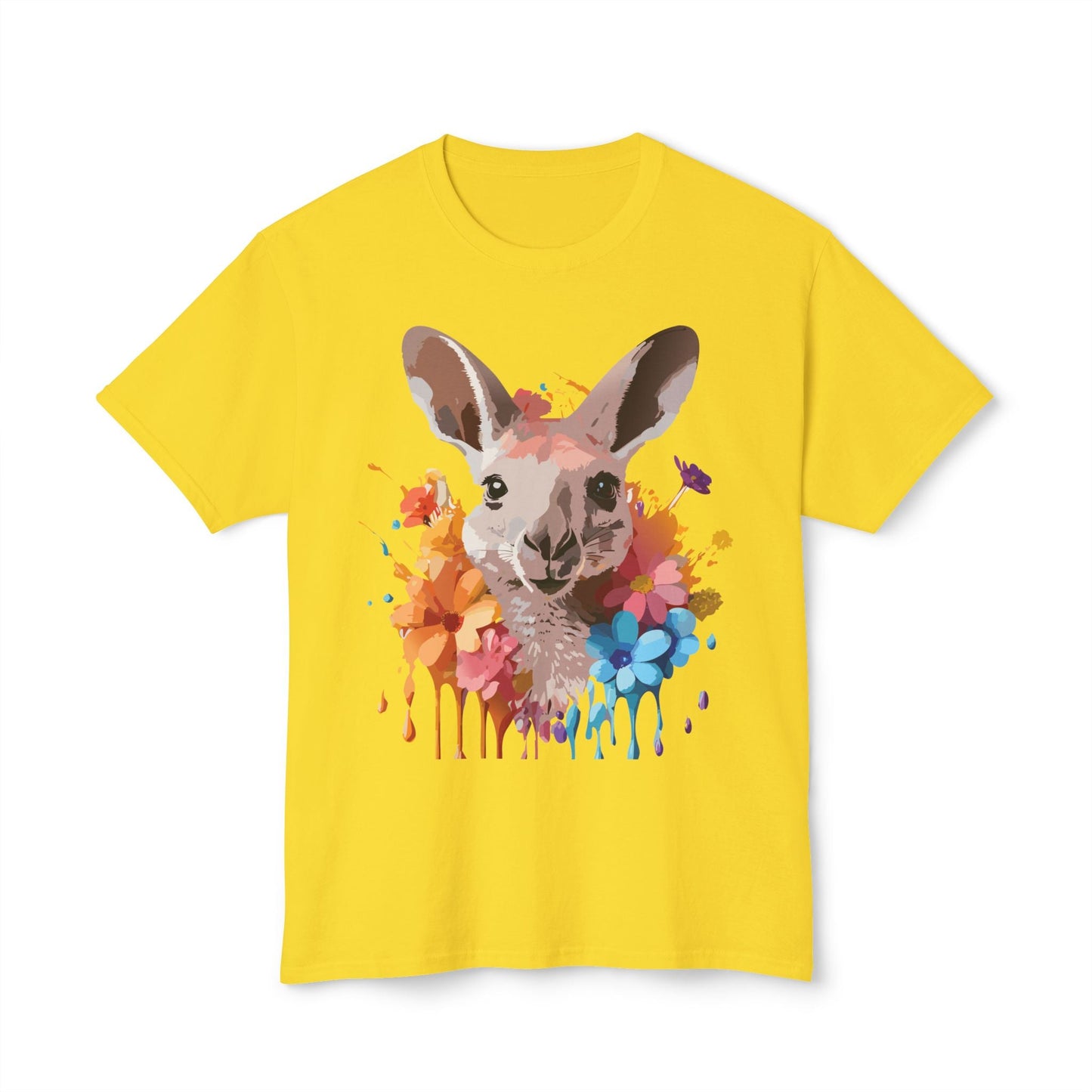Unisex Kangaroo T Shirt HD Cotton Full Color Art Print Tee Made In USA 100 Percent Pre Shrunk