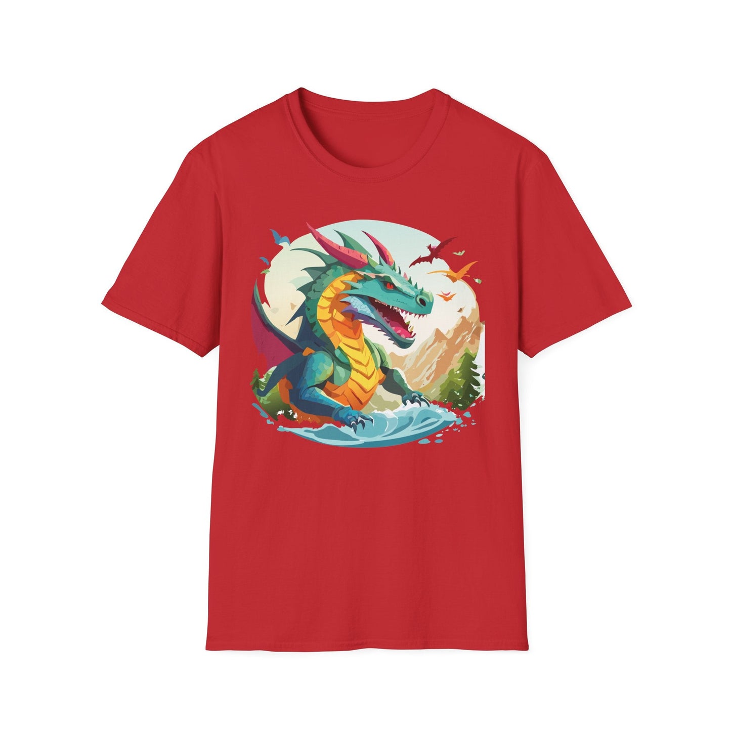 Dragon T Shirt Unisex Animal Tee Softstyle 64000 Premium 100 Percent Ring Spun Cotton