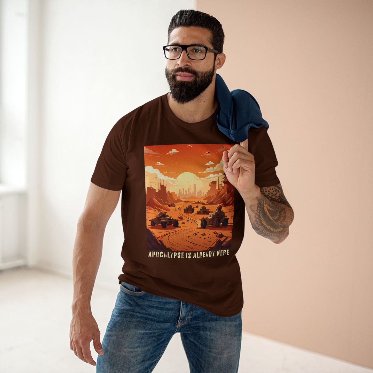 Retro2Nova Cataclysm Doomsday Unisex Premium Cotton Tee With Original Art Design