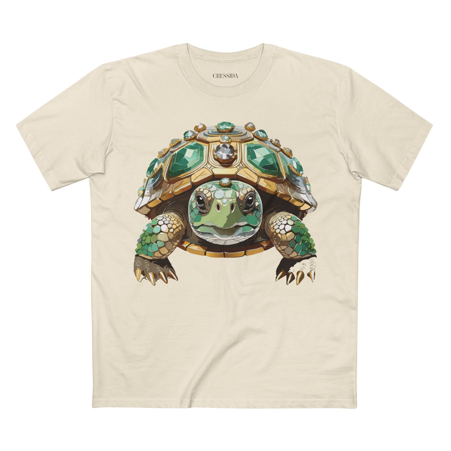 Turtle Graphic Unisex 100 Cotton Tee With Unique Animal Golden Medallion Art Design 31