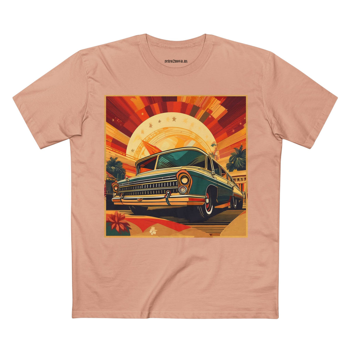Retro Car Vintage Graphic Tee Staple Unisex 100 Cotton Tee Shirt - RC-17
