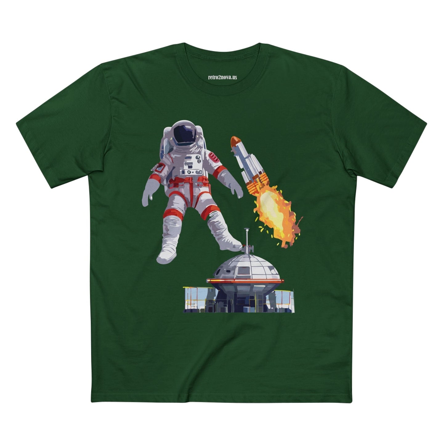 Cosmos Astronaut Shirt Unisex Premium Cotton Tee With Original Art Design Retro2Nova Collection