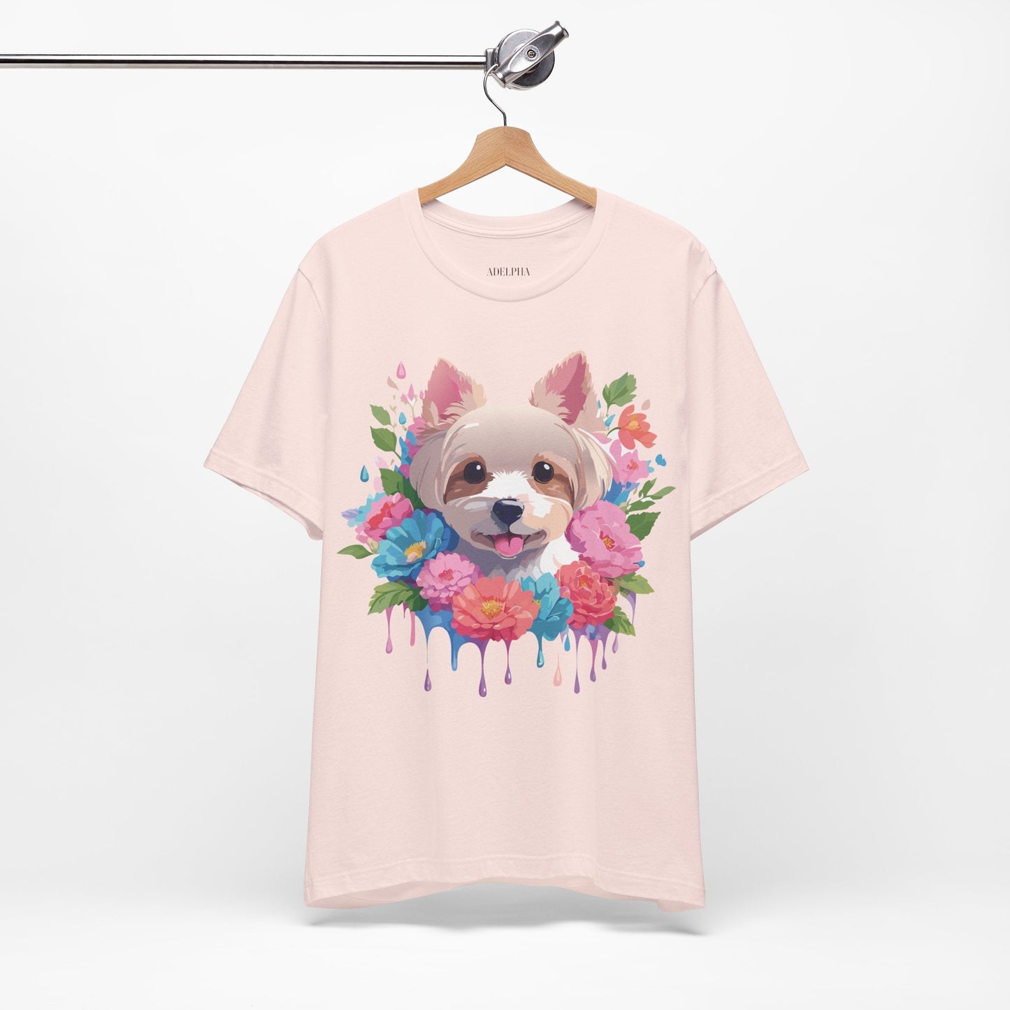 Unisex Graphic T Shirt With Original Adelpha Artwork Vintage Inspired Dog Design