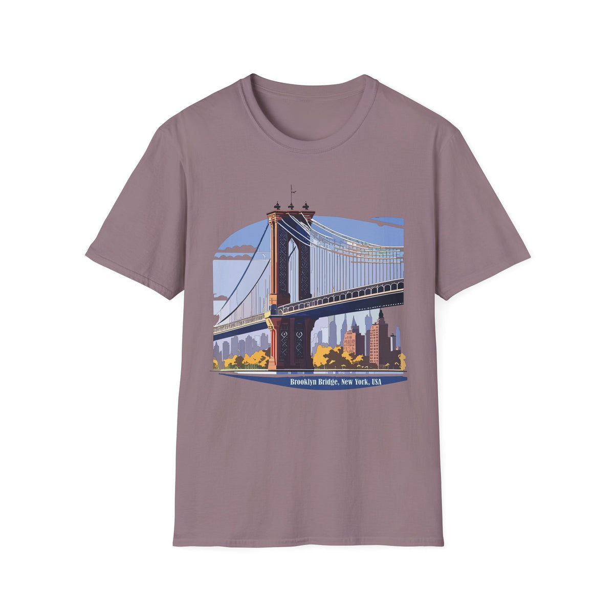 Brooklyn Bridge Illustration T-Shirt | NYC Skyline Graphic Tee